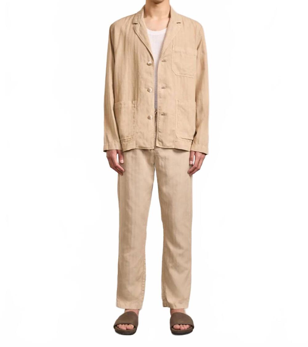 NEW FRESCOBAL CARIOCA lima linen blazer in stone beige